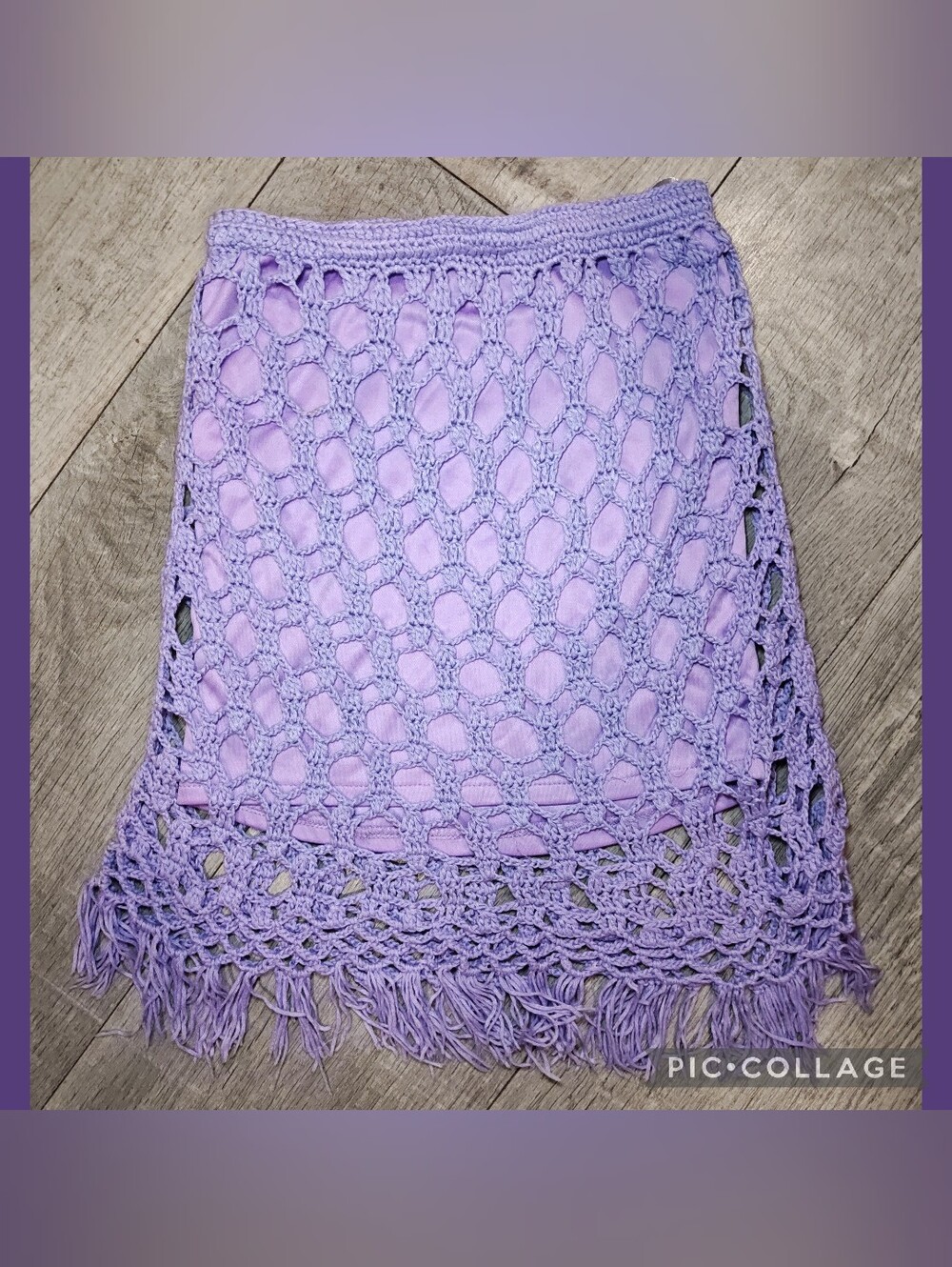 🪻Vintage Sabo Skirt Purple Crochet Fringe Mini Skirt🪻